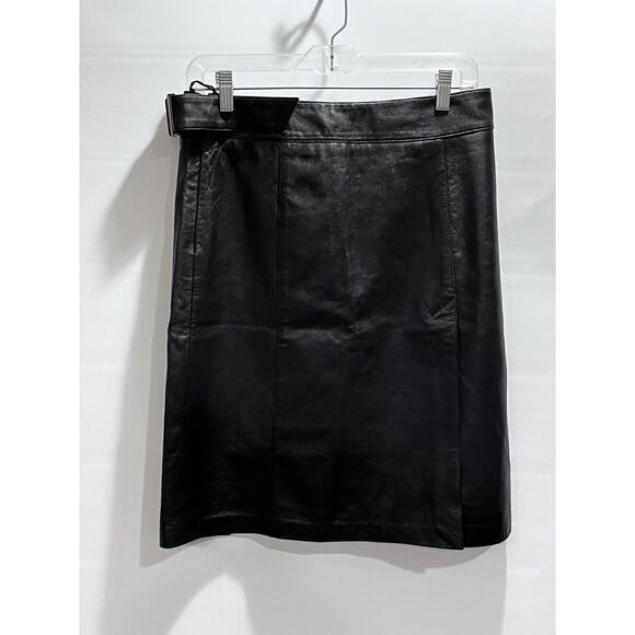 Bebe Butter Soft Black Genuine Leather Straight Skirt size 8-10, 30” waist Y2K - Picture 11 of 16